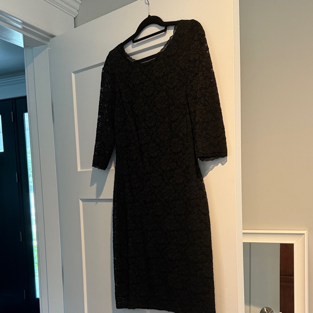 Eliza J Black Lace Long Sleeve Dress